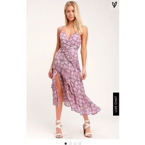 Lulu’s these memories lavender floral print dress